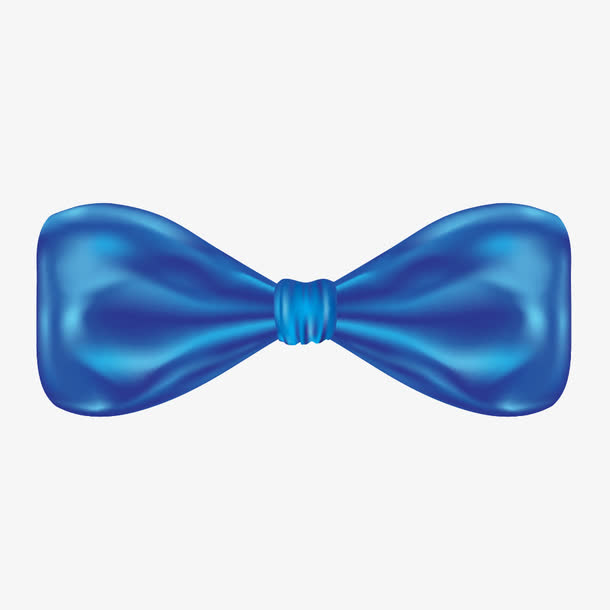 蓝色丝滑缎带质感蝴蝶结