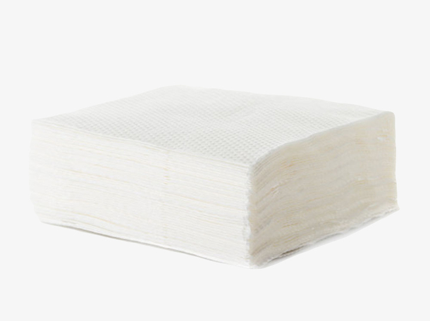 一扎白色层叠的纸巾实物