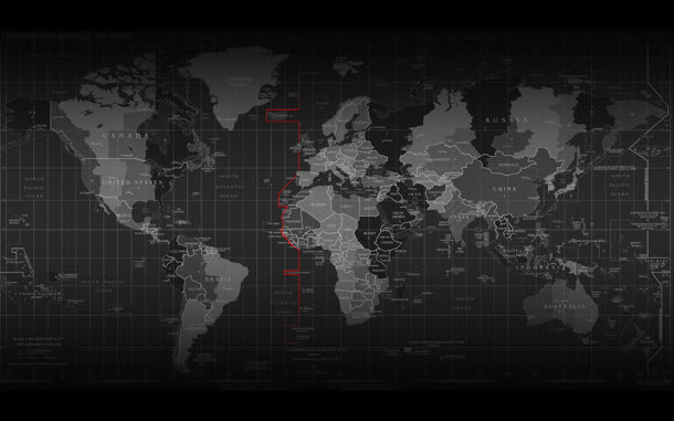 科技感灰色电子世界地图