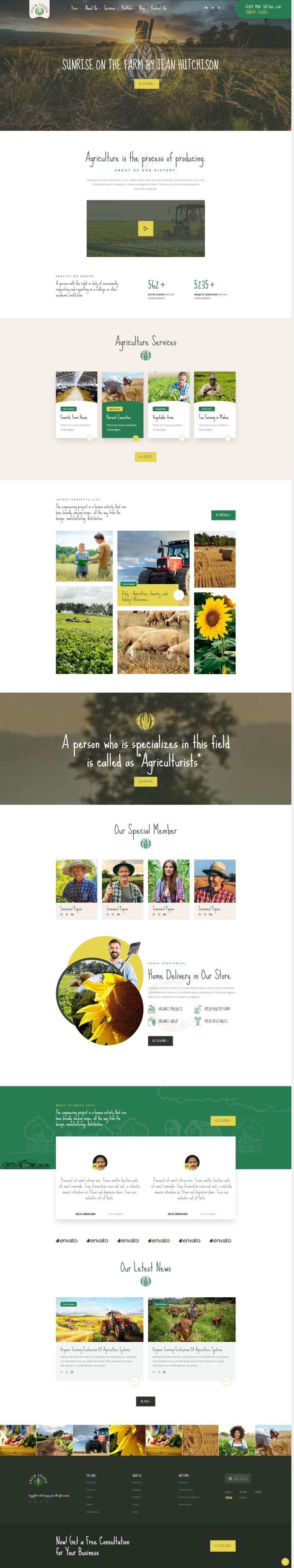 农产品网站模板，绿色农场网站模板下载