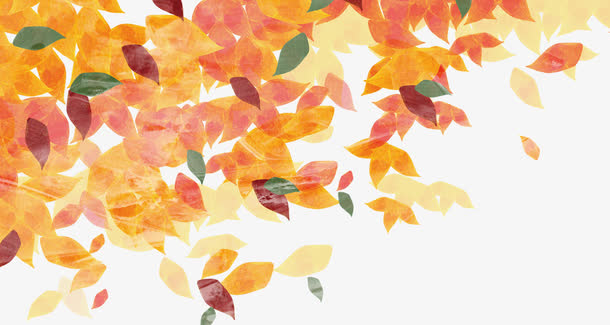 卡通手绘秋天的叶子png素材