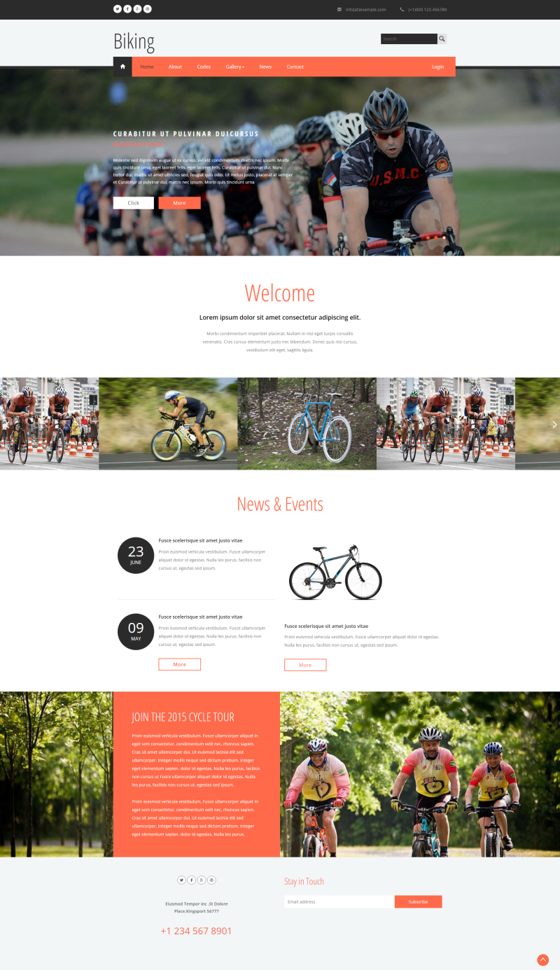 俱乐部网页设计，自行车门户网站模板