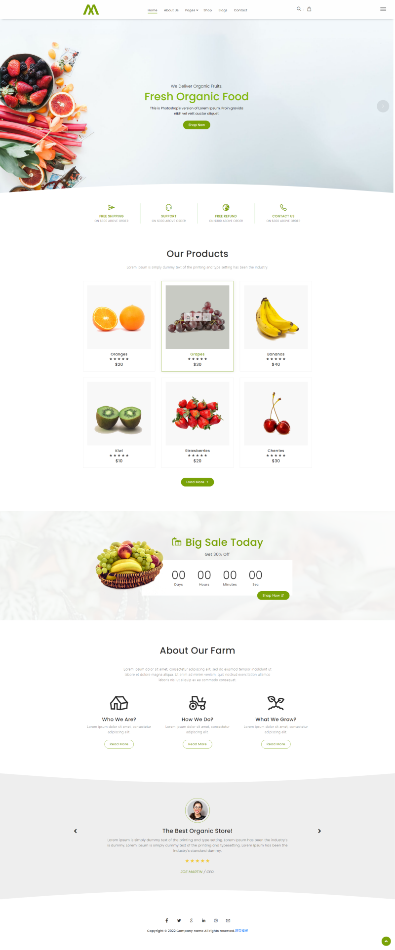 水果商城源码，小清新水果商城网站模板