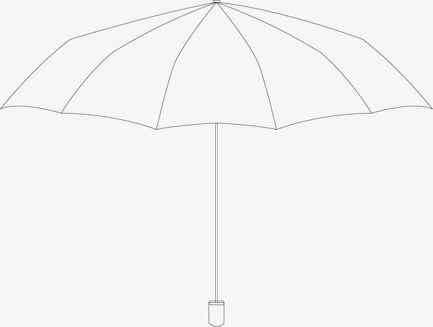 卡通雨伞线条