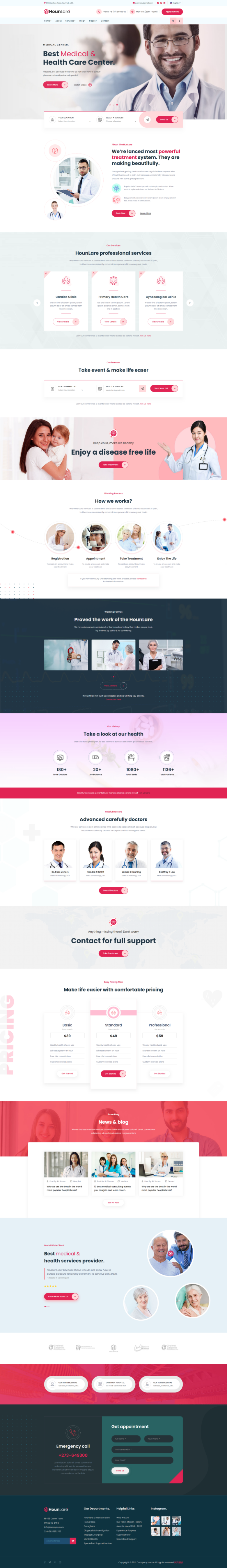 医疗机构网页设计，医疗保健机构网站模板