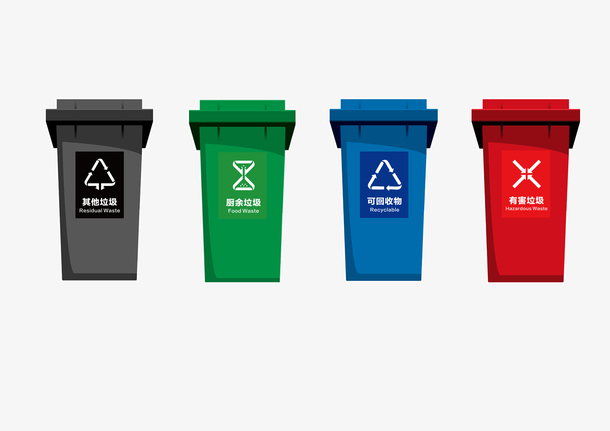 四色垃圾分类桶