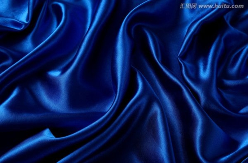蓝色绸缎纹理质感背景