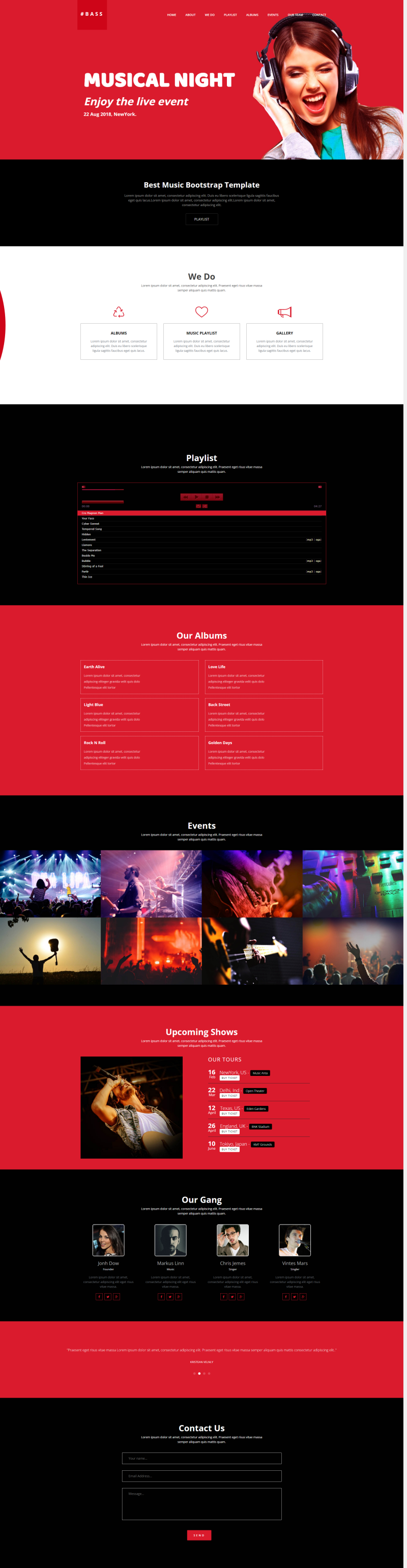 音乐网站html模板，大气的音乐类网站模板