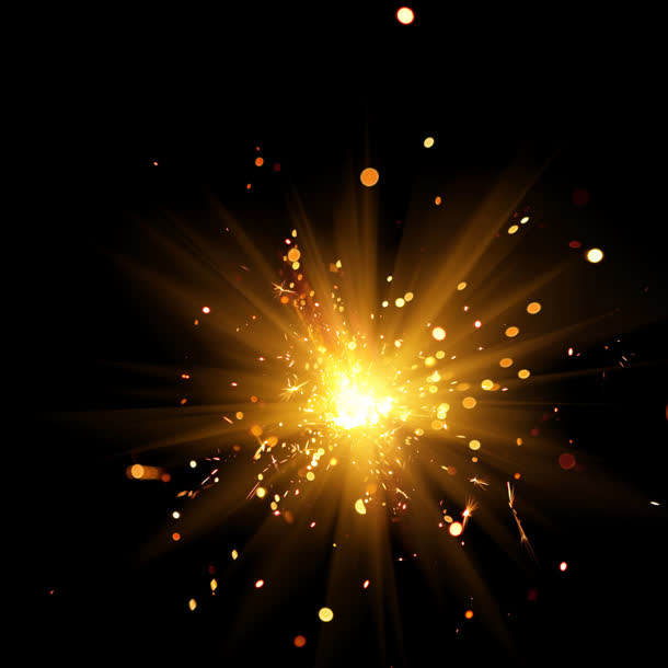 金色团状爆炸的光效素材