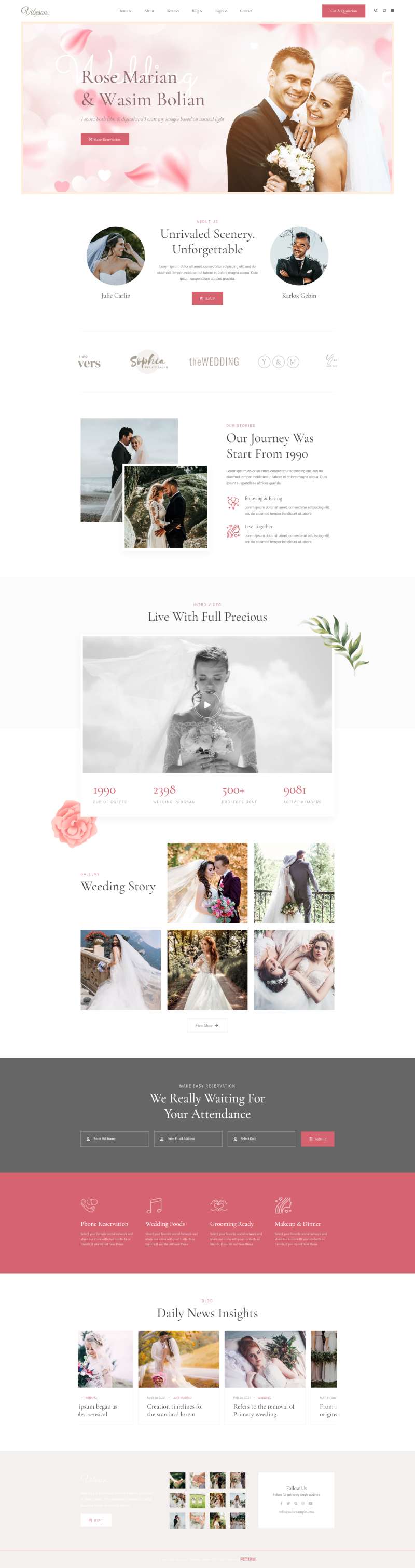 html5婚礼网站代码,婚礼策划网站模板