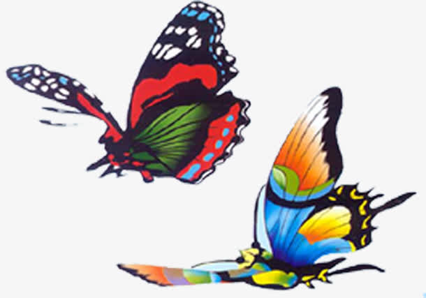 创意手绘合成飞舞的蝴蝶