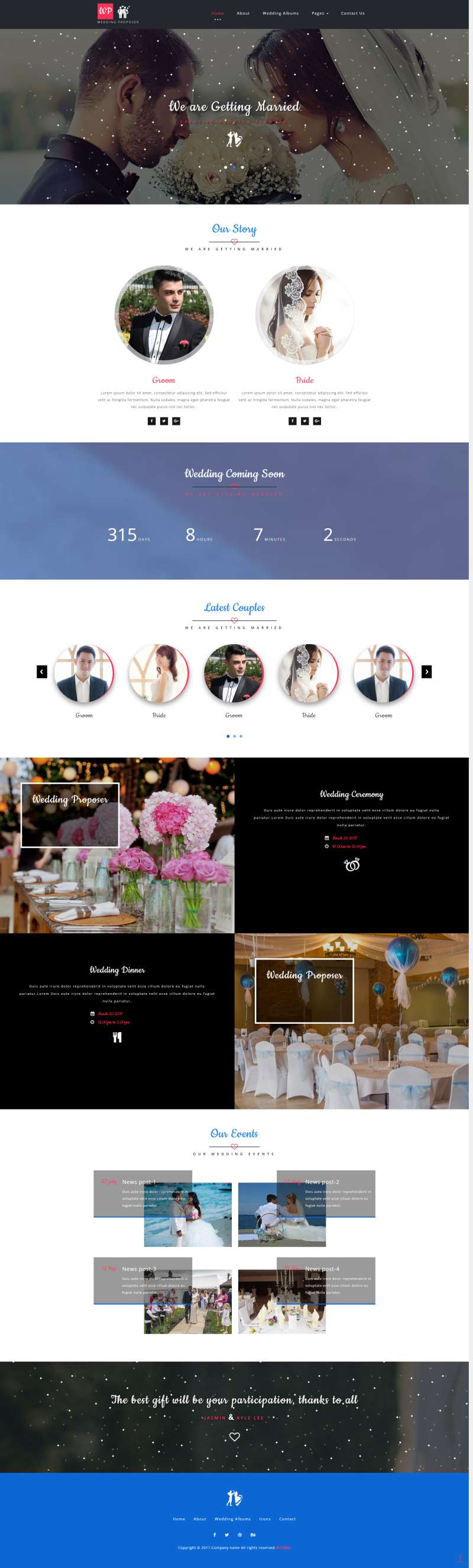 婚庆公司网站代码，简约婚庆网站设计