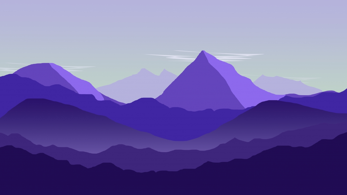 矢量 紫色背景 山脉 简约风景8k壁纸