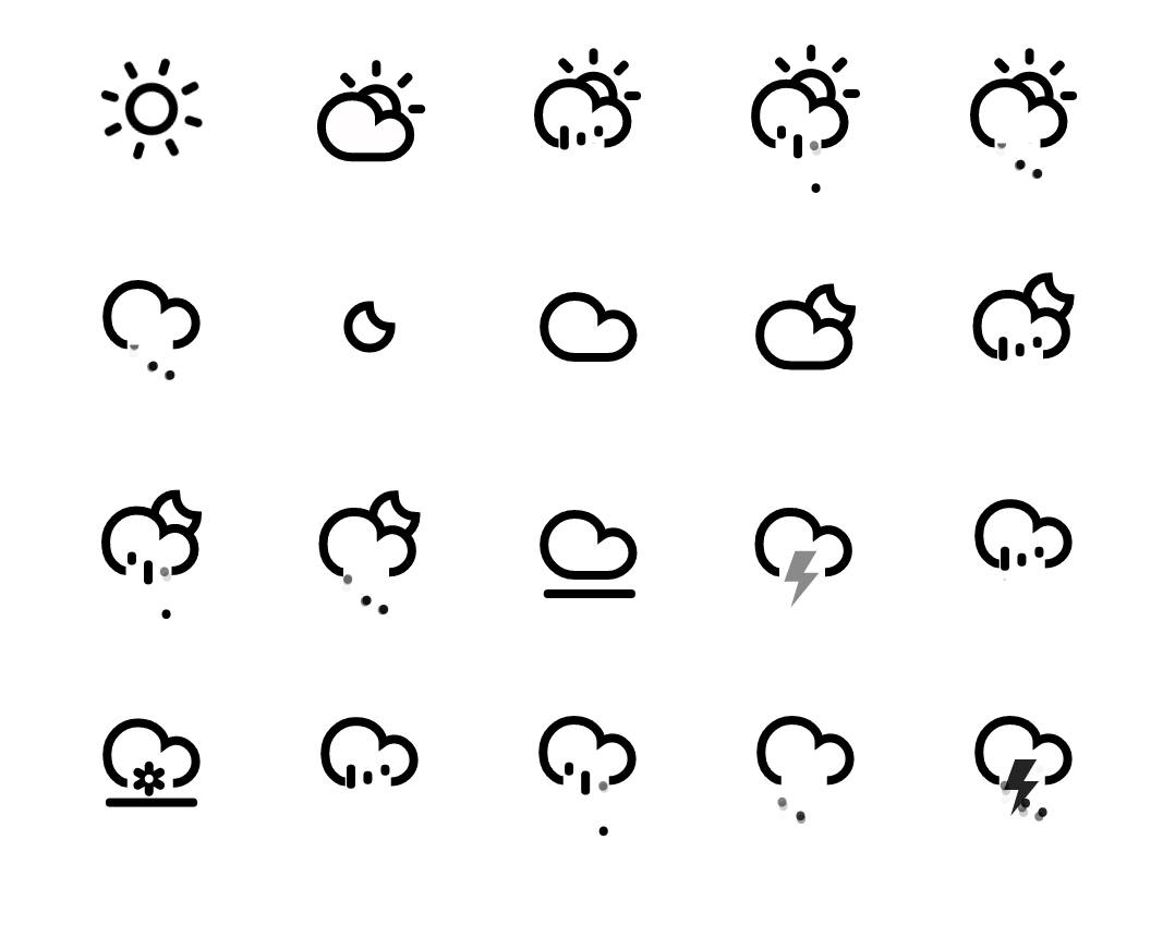 动态天气图标，天气预报图标大全