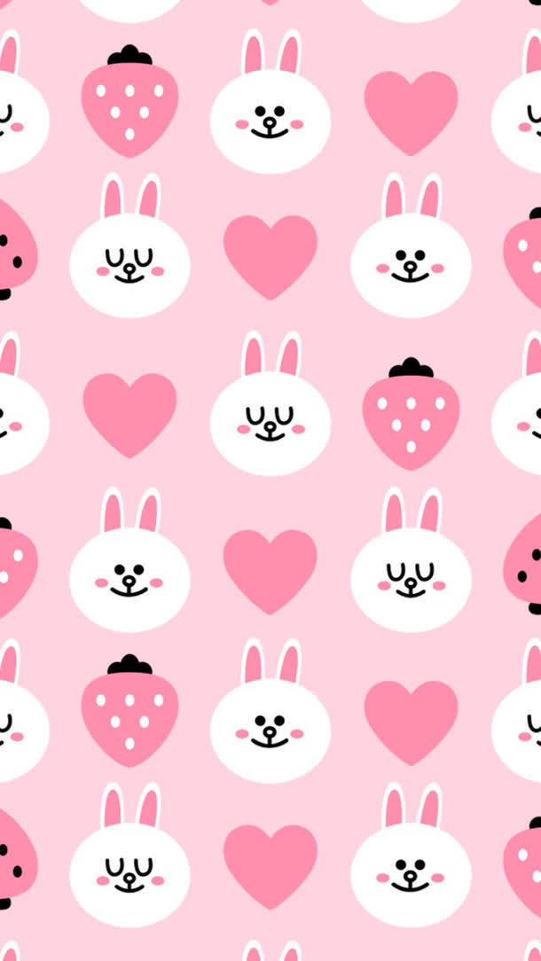 可爱小兔粉色背景