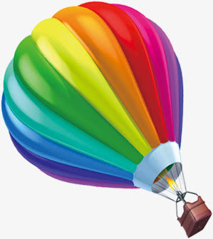 卡通彩虹色条纹气球