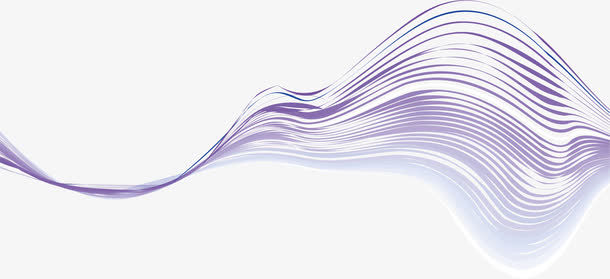 紫色线条波浪边元素