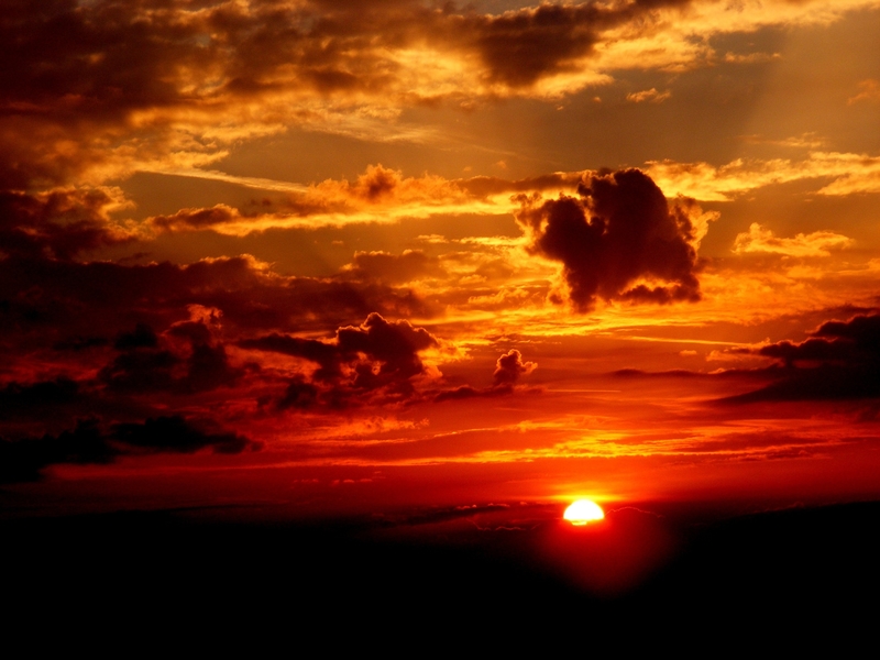 夕阳和火烧云风景摄影