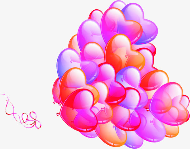 红紫色心形气球浪漫