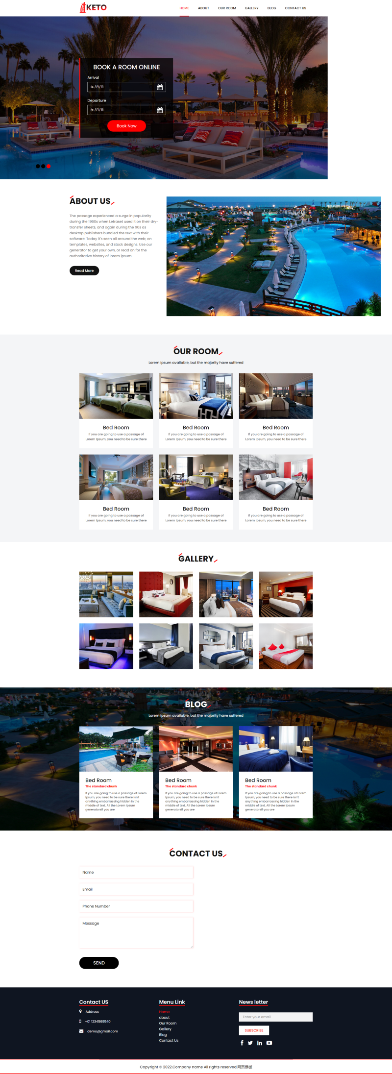 酒店网站设计模板，2022最新酒店预订网站模板