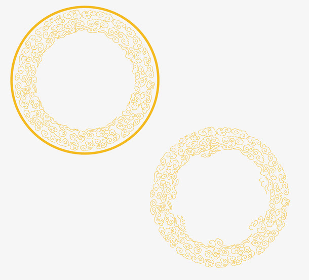 金色的圆形传统边框纹理