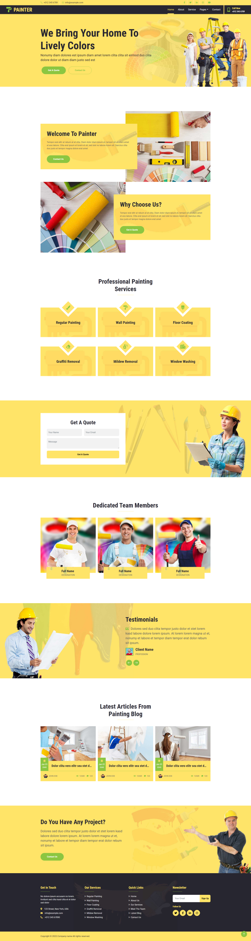 装修公司网站源码，黄色装修网站模板下载