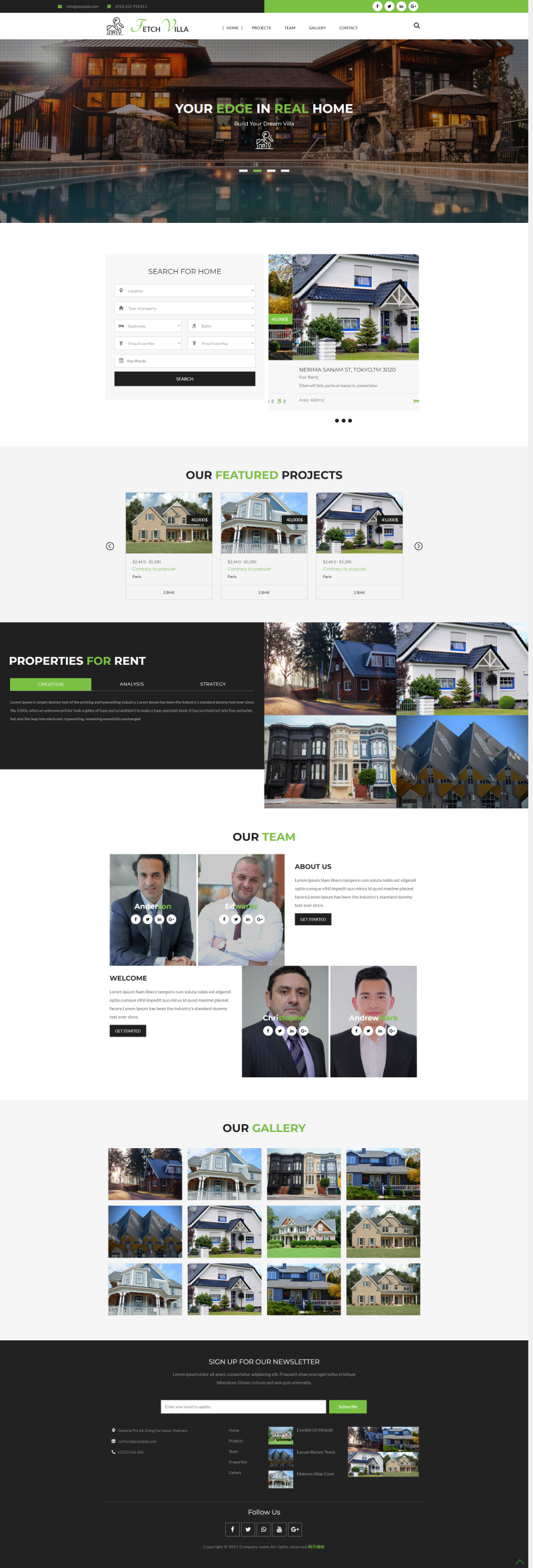 房地产网站模板，房产销售网站设计模板
