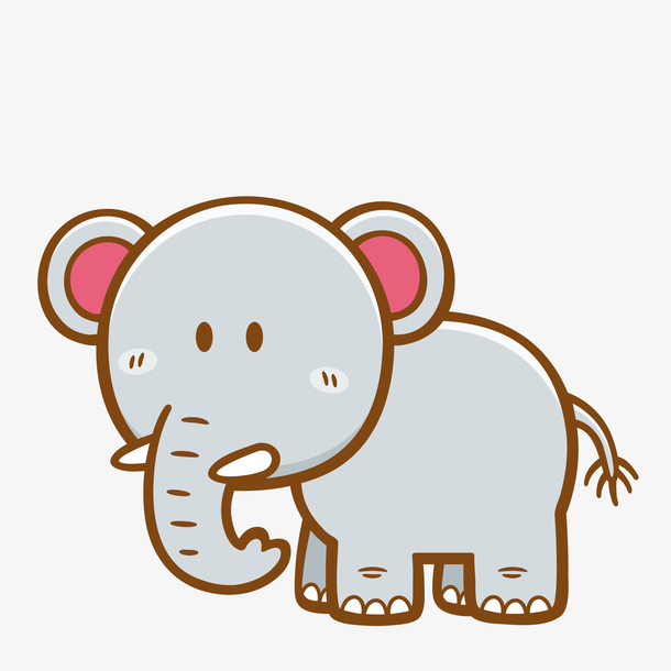 卡通扁平化大象动物设计