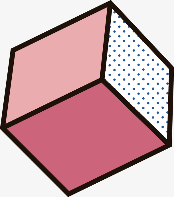 卡通立方体 装饰元素时尚 几何图形