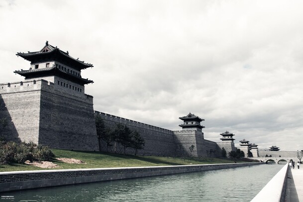 复古黑白城墙PNG背景，古典中国风高清透明设计素材下载