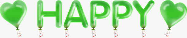 绿色气球形状英文设计字体