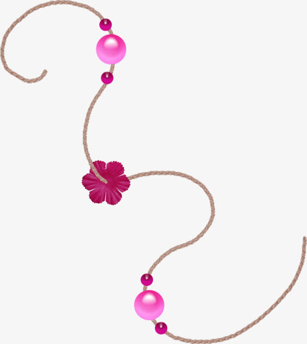 花与珍珠饰品绛色手链