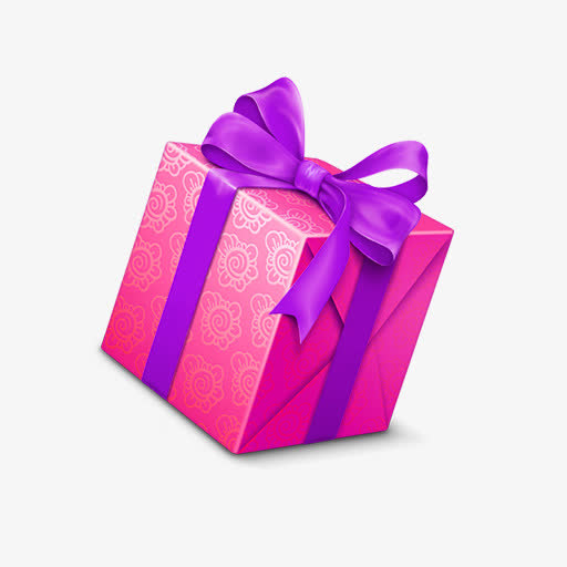 紫色丝带礼盒设计
