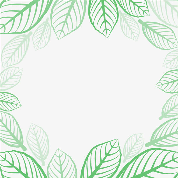 矢量绿色叶子装饰边框