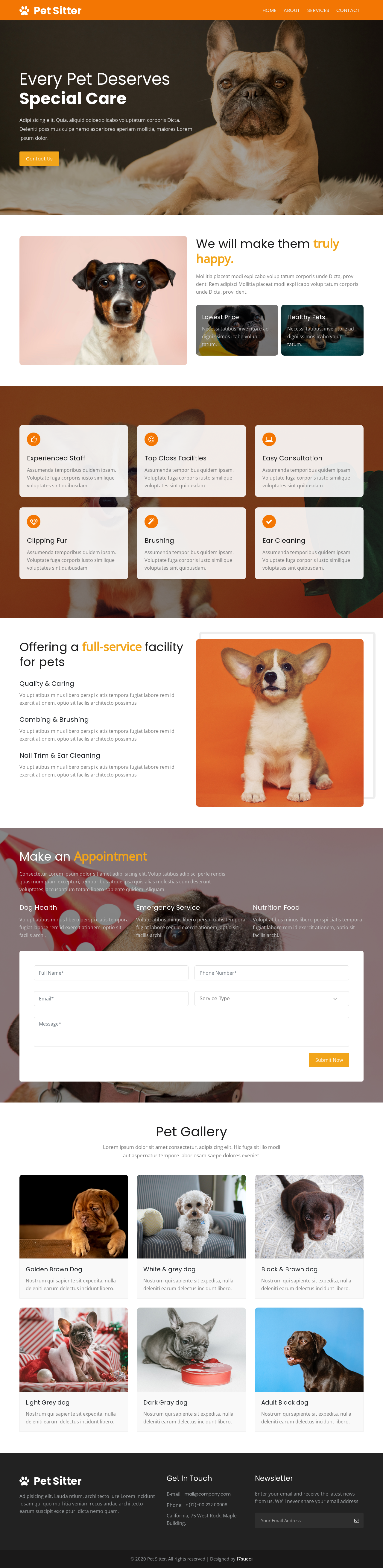 宠物店网页设计模板，宠物家园网站设计代码