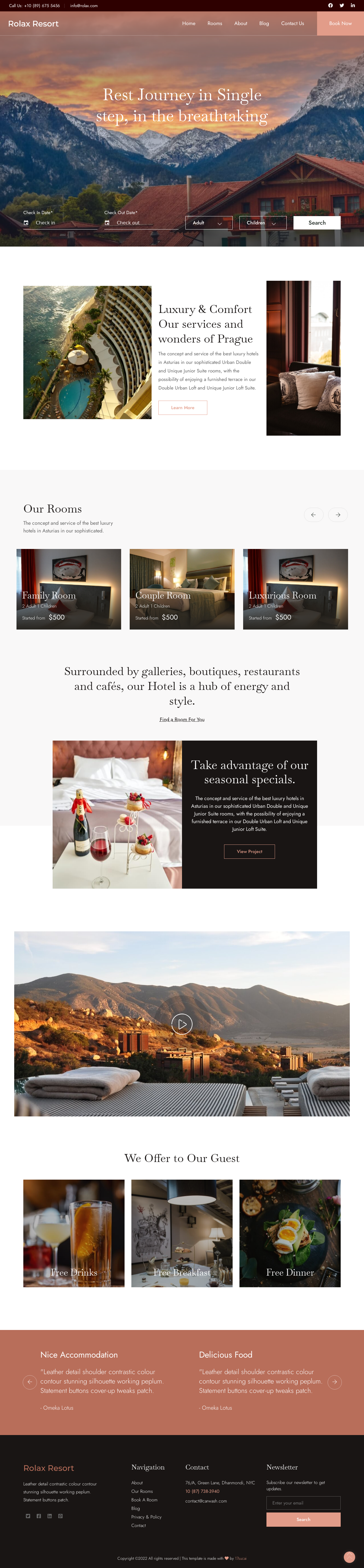 度假村网站设计，度假村网站html模板