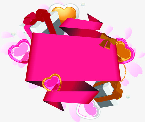 粉色礼物盒装饰