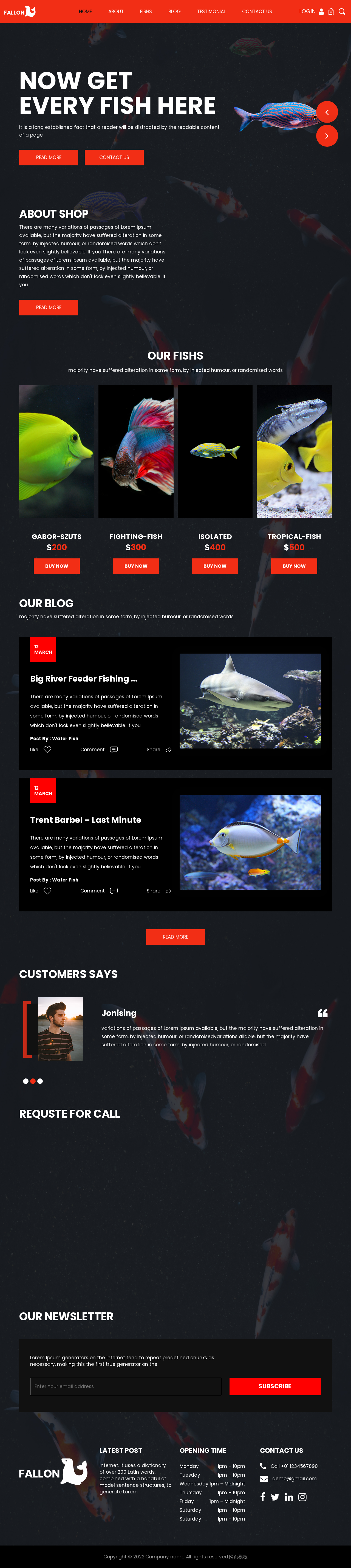 海洋馆网页设计，精美的海底世界网页设计