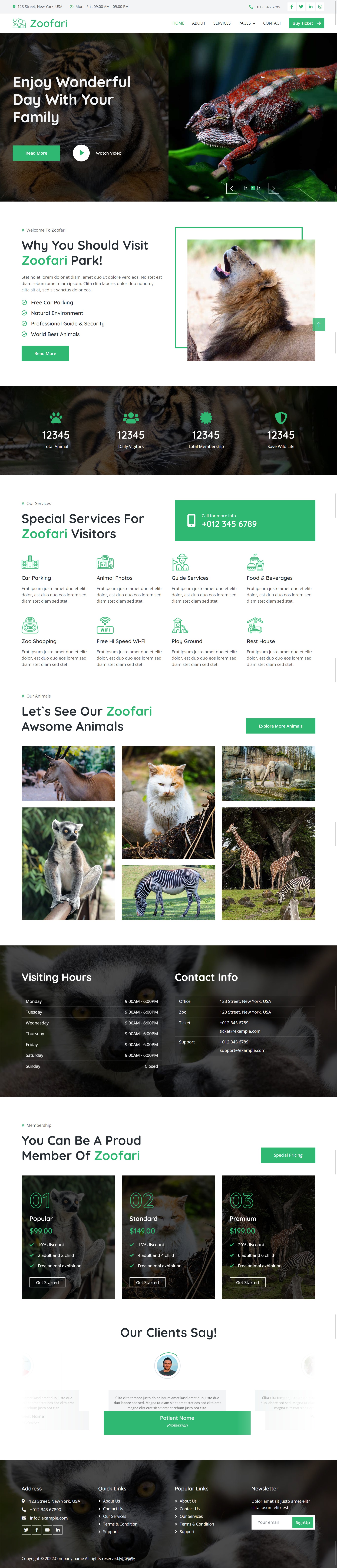 动物园网页设计代码，精美的动物园网站设计