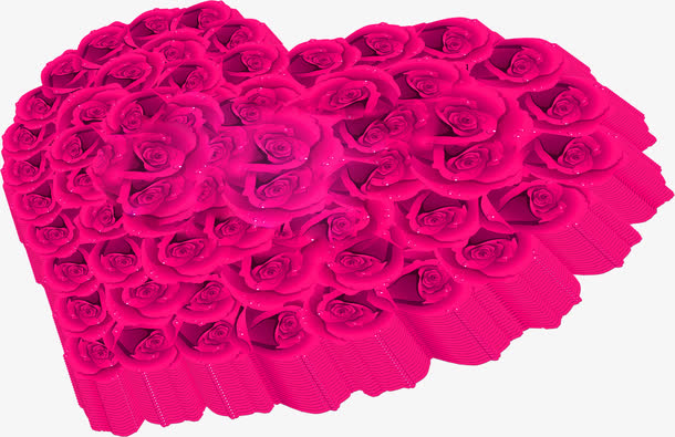 手绘粉色玫瑰PNG透明图，高清背景素材，情人节节日元素设计下载