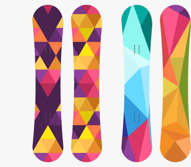 彩色块滑雪板
