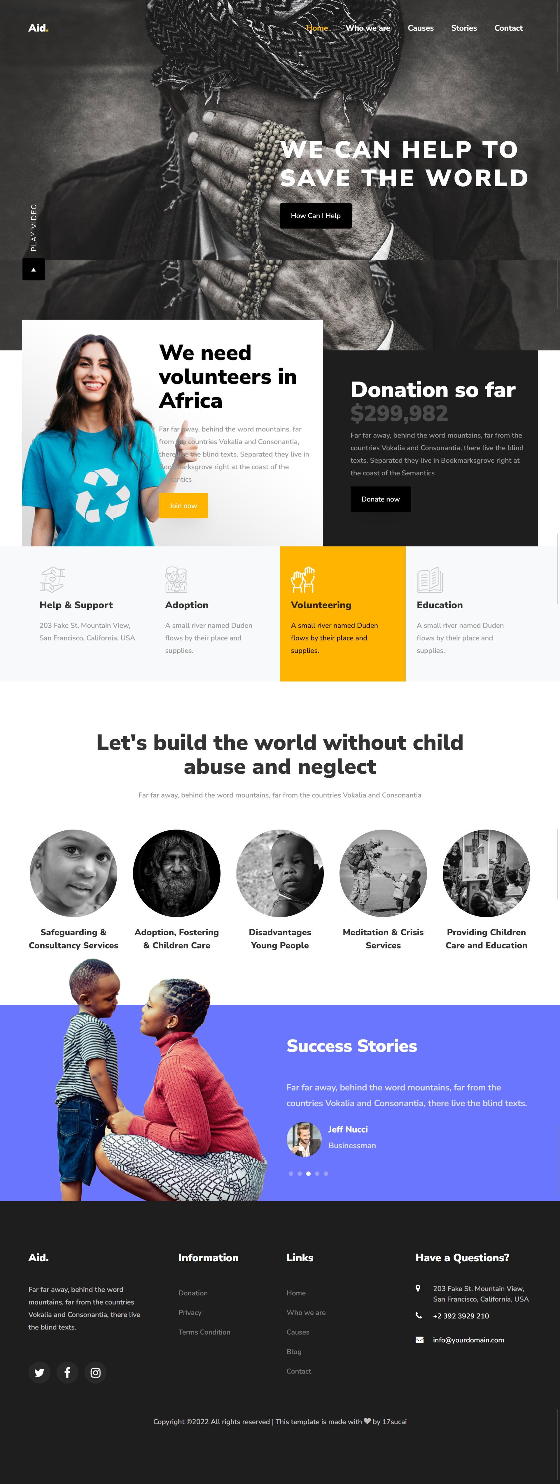 慈善公益网站模板，爱心公益网页代码bootstrap模板