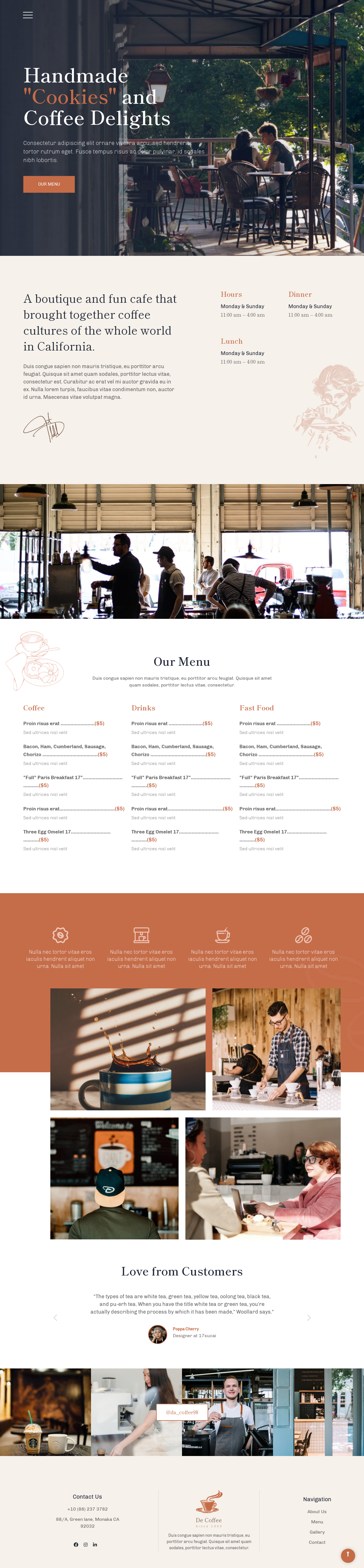 咖啡厅网站源码，休闲咖啡馆网页设计模板