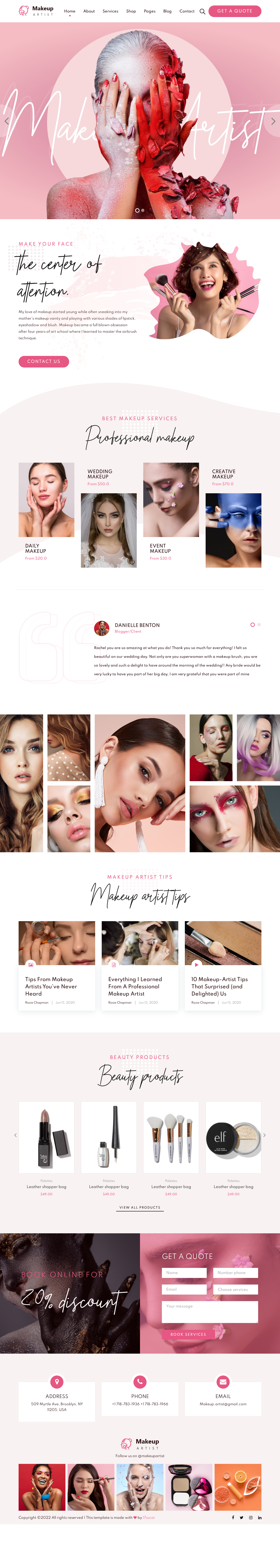化妆品网站设计模板，高端的美妆类网页设计