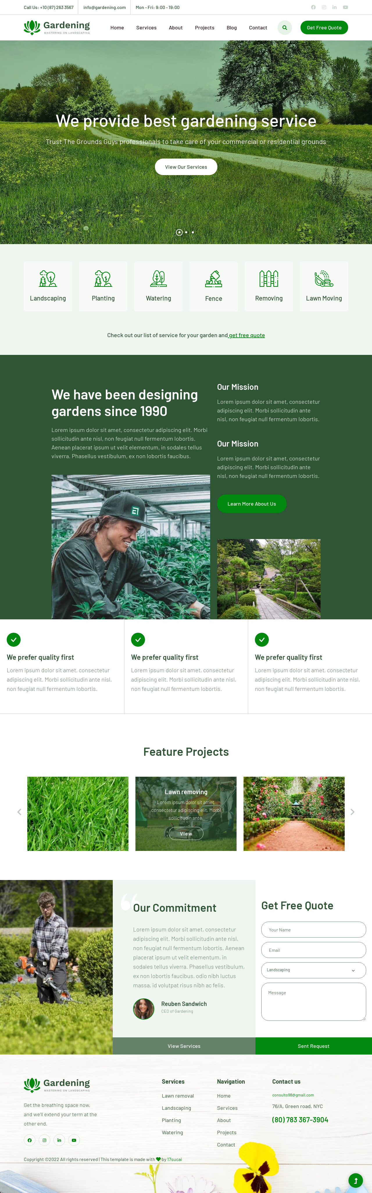 绿化工程网站模板，优质的园林景观网站设计