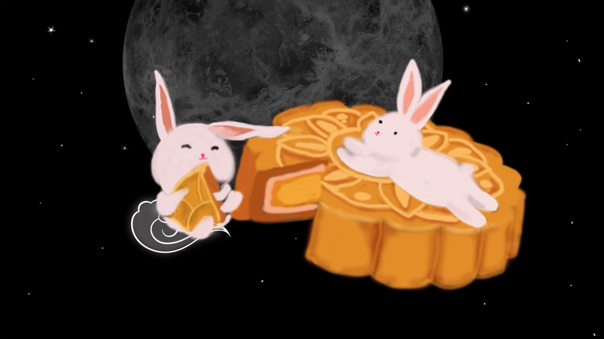 原创 中秋节 月亮 兔子 月饼 节日4k壁纸