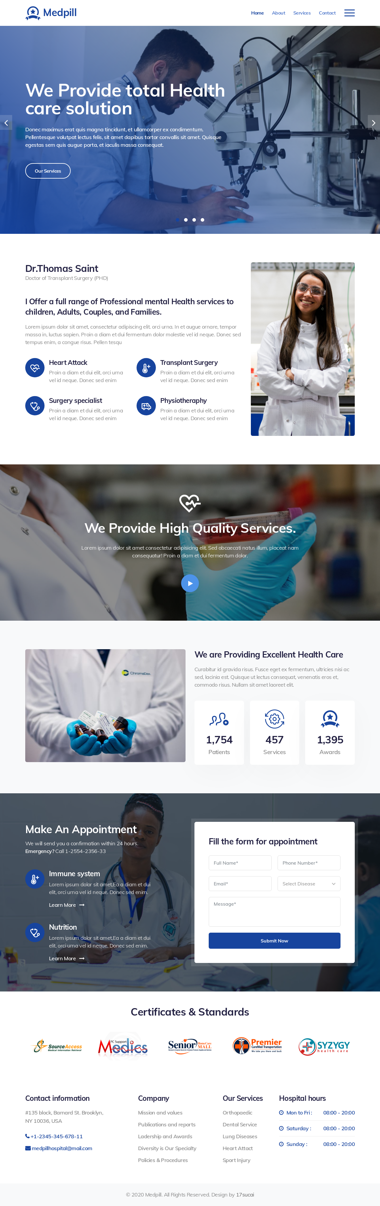 制药公司网站模板，优质的医疗网页设计
