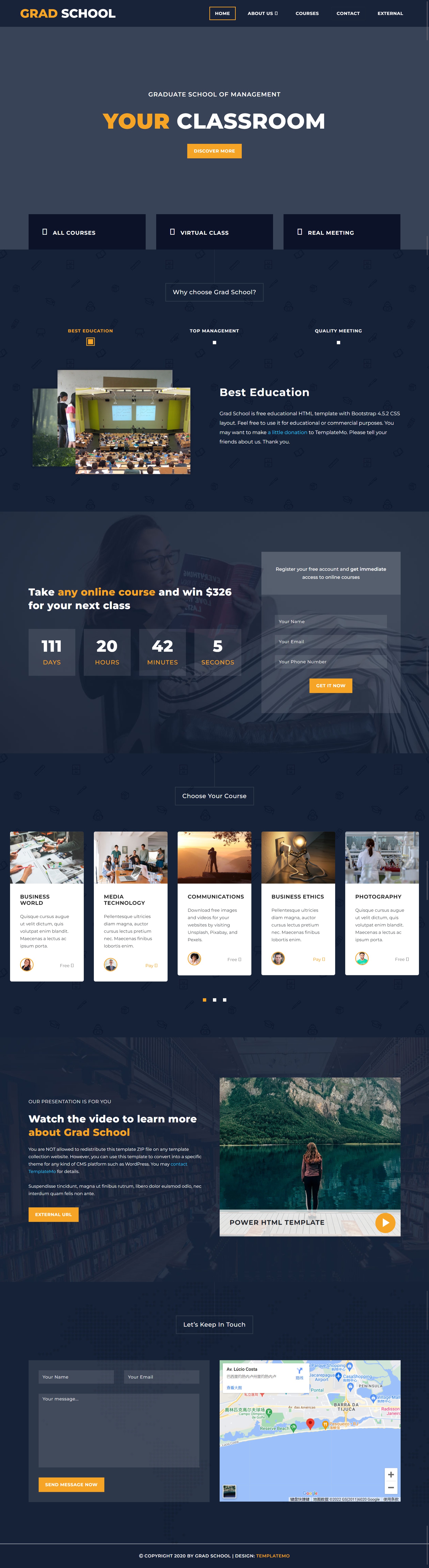 教育培训网站模板，高质量的html教育平台页面设计