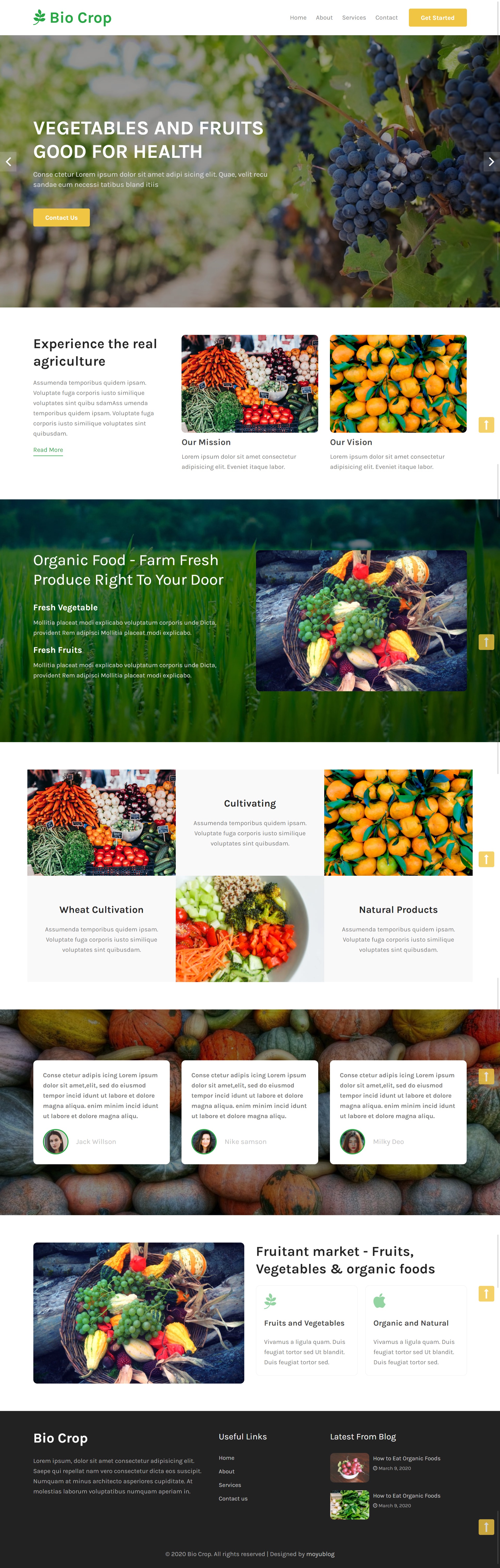 果园网站模板，精美的水果网站设计模板