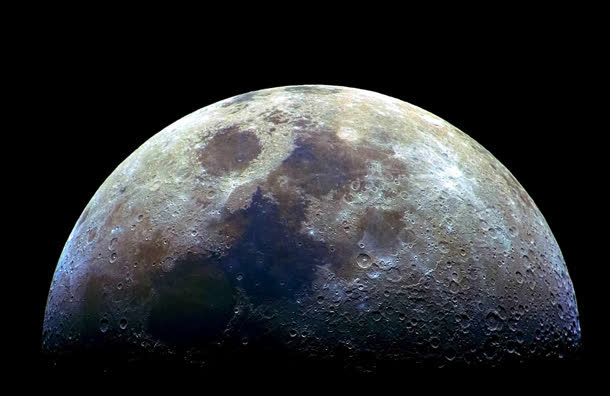 月球黑色背景图片素材